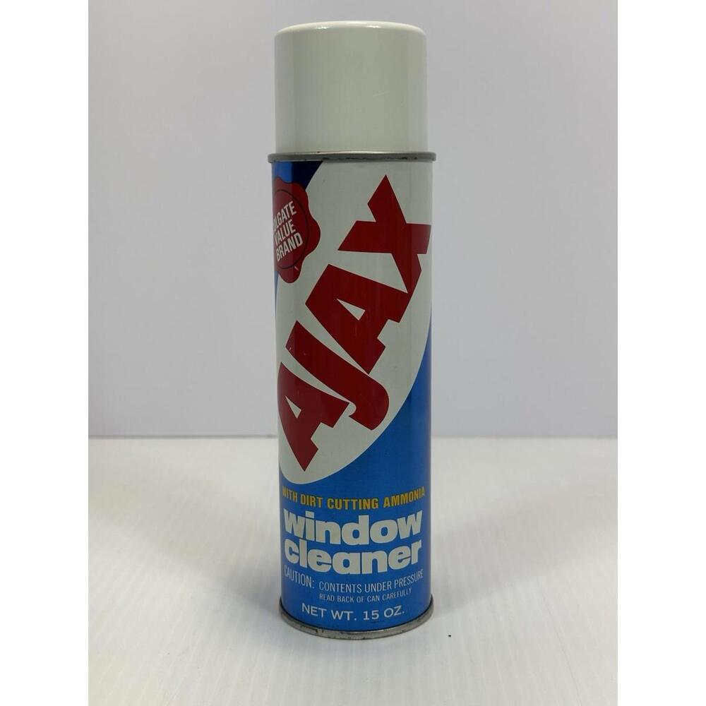 Vintage Ajax Window Cleaner 15oz Metal Spray Can Colgate Valve Brand Windex 70’s